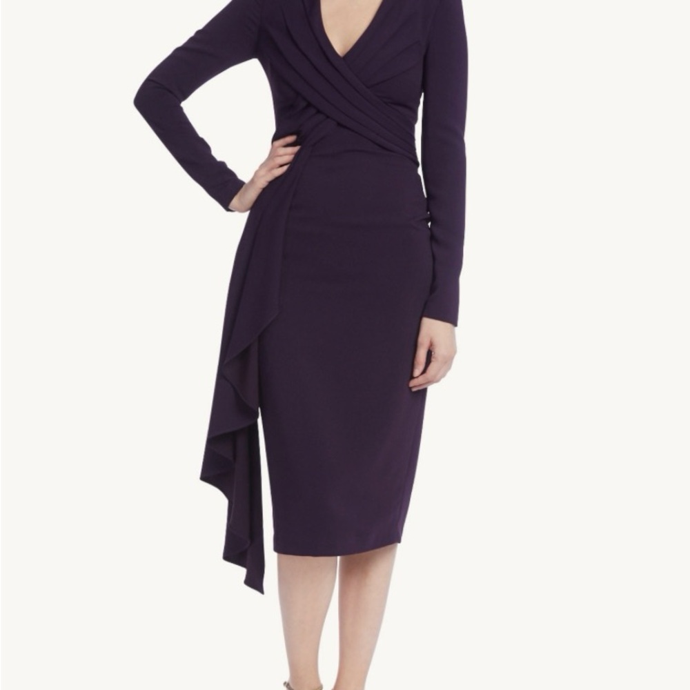 NWT Badgley Mischka Elegant Purple Wrap Dress sz 4